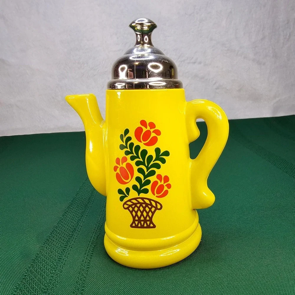 Vintage Avon Koffee Klatch Lemon‎ Velvet Bath Foam Teapot Empty Container Decor